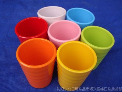 【糖果色螺紋杯子創意摔不壞密胺彩色水杯8色加厚美耐皿杯工廠批發圖片】糖果色螺紋杯子創意摔不壞密胺彩色水杯8色加厚美耐皿杯工廠批發圖片大全 - 沈陽東北日用雜品市場興恒峰日雜批發部