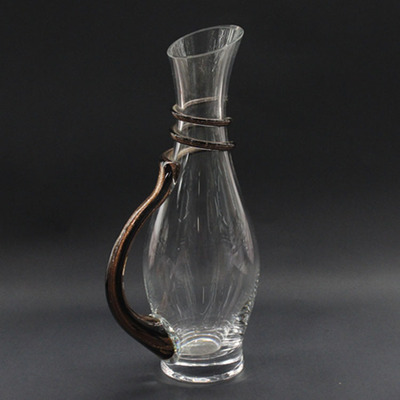 【廠家供應 人工吹制 黑繞絲玻璃醒酒器 酒壺 紅酒壺 斜口玻璃壺】價格,廠家,圖片,杯子,沈陽東北日用雜品市場心然日雜批發部-
